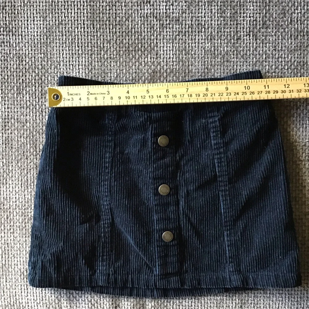 French Connection Girls Navy Corduroy A-Line Mini Skirt Size 6-7 Fall Nautical